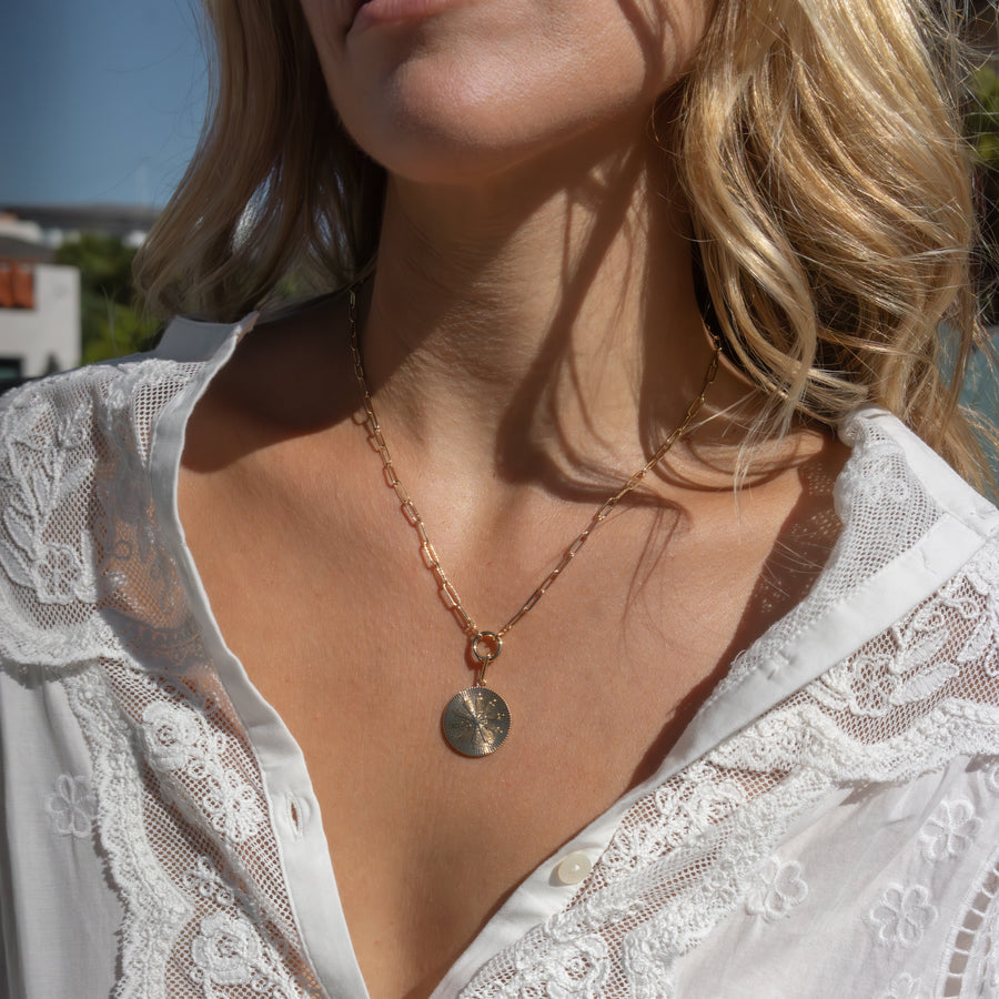 Finn Paperclip Charm Necklace - 22"