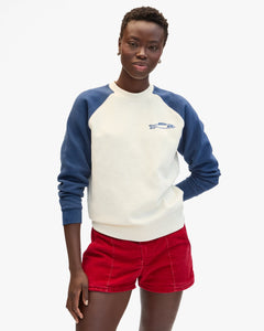 Sweatshirt - Cream/Navy w/ Embroidered Sardine