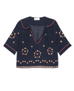 The Beaded Vintage Sailor Top - Navy