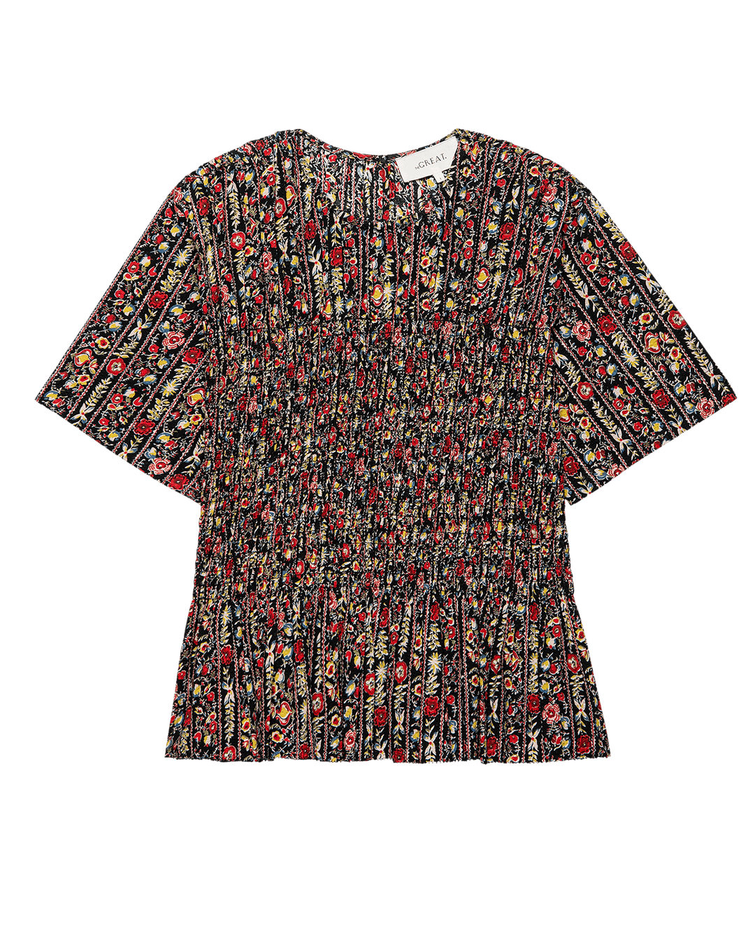 The Smocked Flounce Top - Garland Print