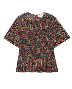 The Smocked Flounce Top - Garland Print