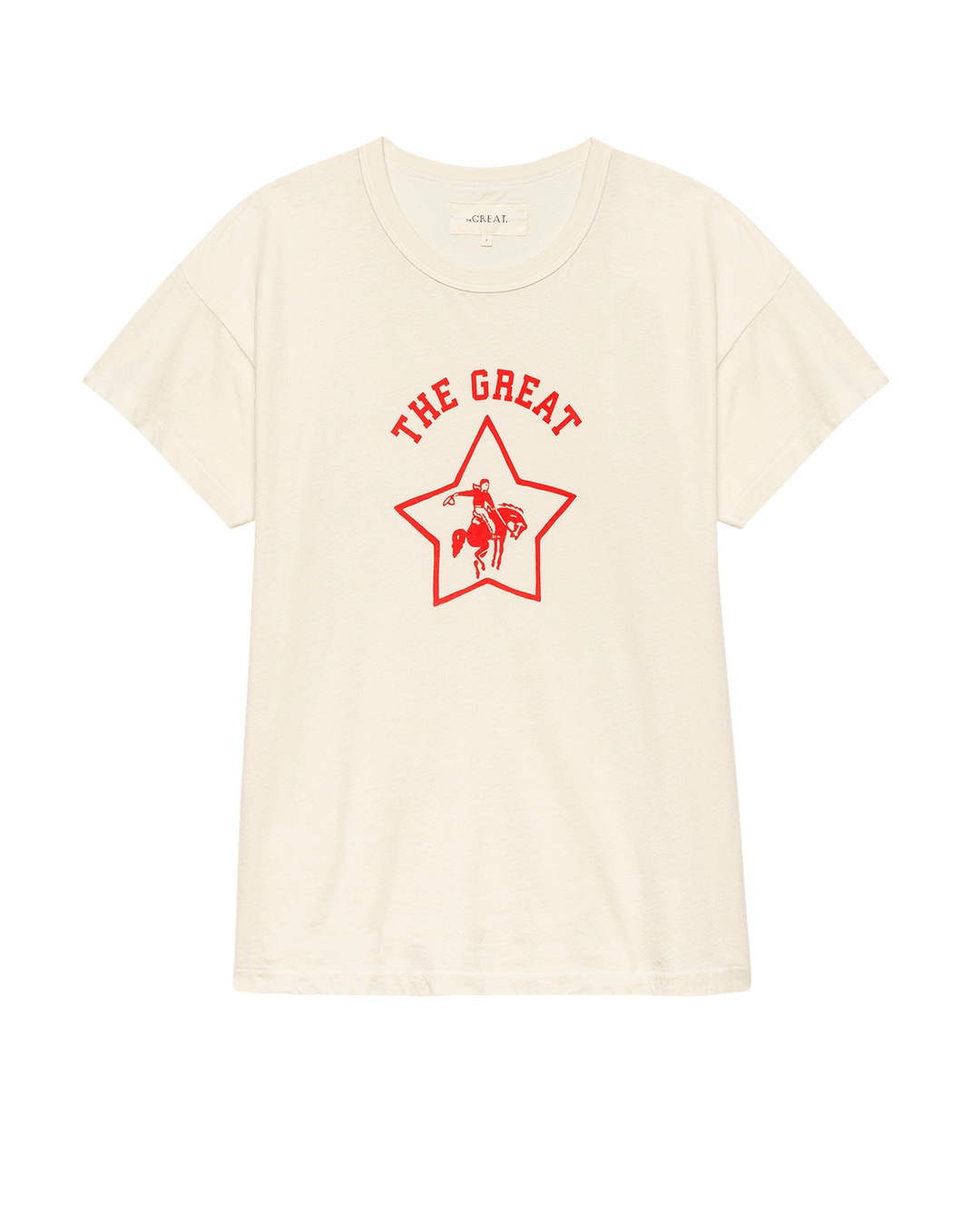 The Boxy Crew - Washed White with Rodeo Star Graphic