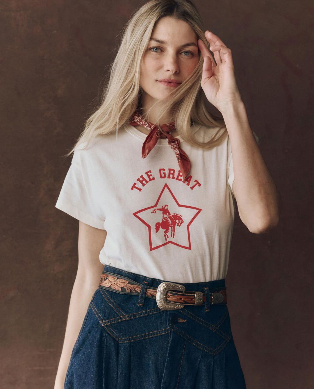 The Boxy Crew - Washed White with Rodeo Star Graphic