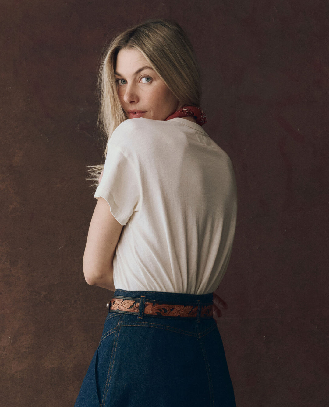 The Boxy Crew - Washed White with Rodeo Star Graphic