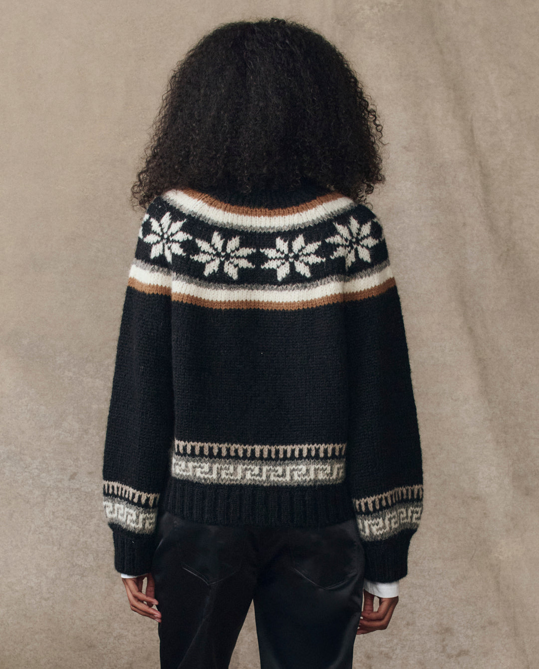 The Snowflake Ice Rink Cardigan - Black