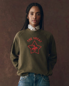 The College Sweatshirt - Dark Army with Rodeo Star Graphic