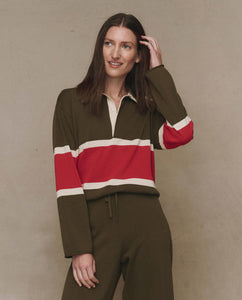 The Rugby Sweater - Army w/ Hot Red Stripe
