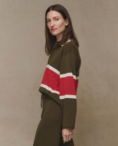 The Rugby Sweater - Army w/ Hot Red Stripe