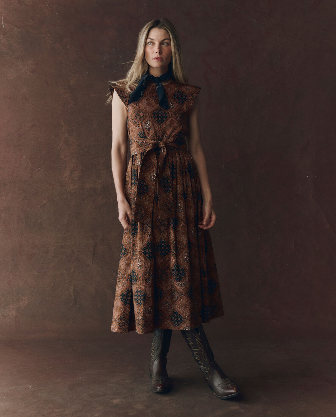 The Tulsa Dress - Geo Bandana Print