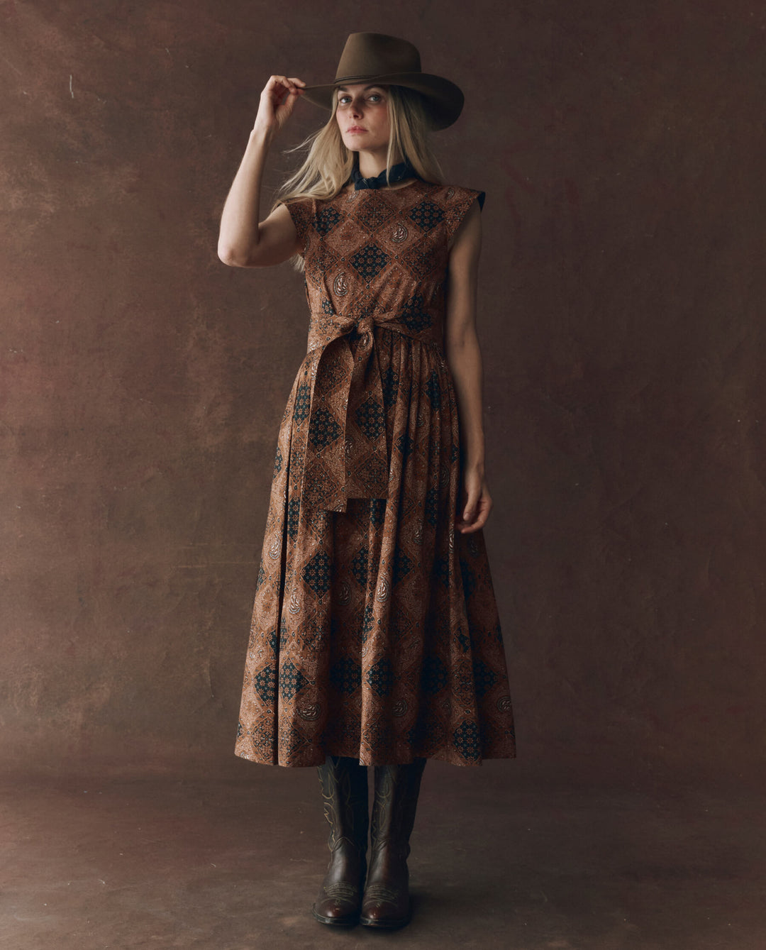 The Tulsa Dress - Geo Bandana Print
