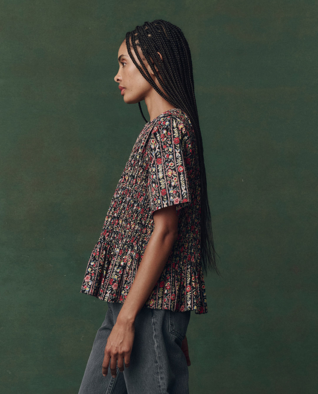 The Smocked Flounce Top - Garland Print