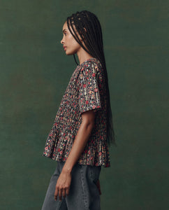 The Smocked Flounce Top - Garland Print