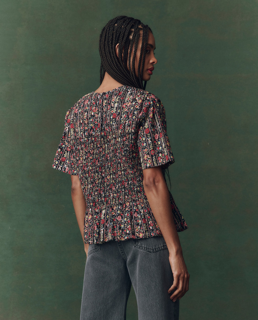 The Smocked Flounce Top - Garland Print