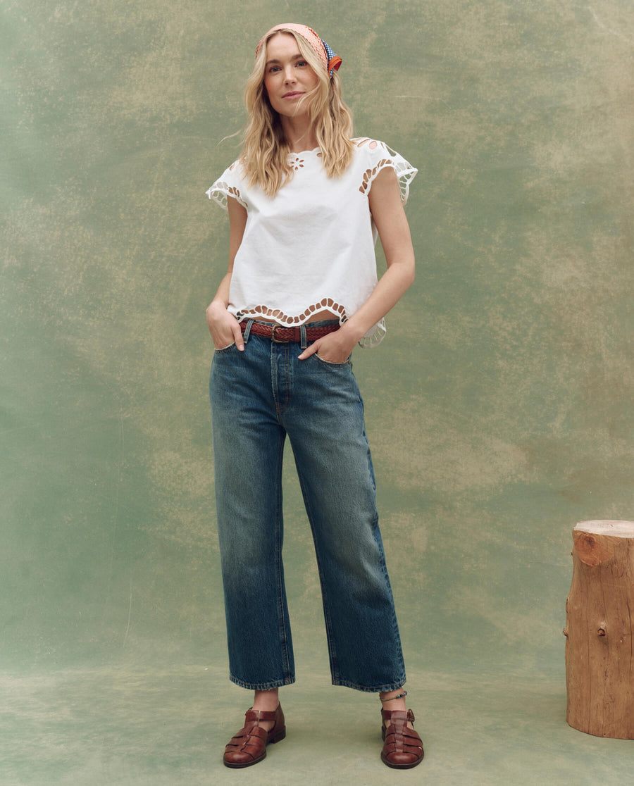 The Super Bloom Eyelet Top - White