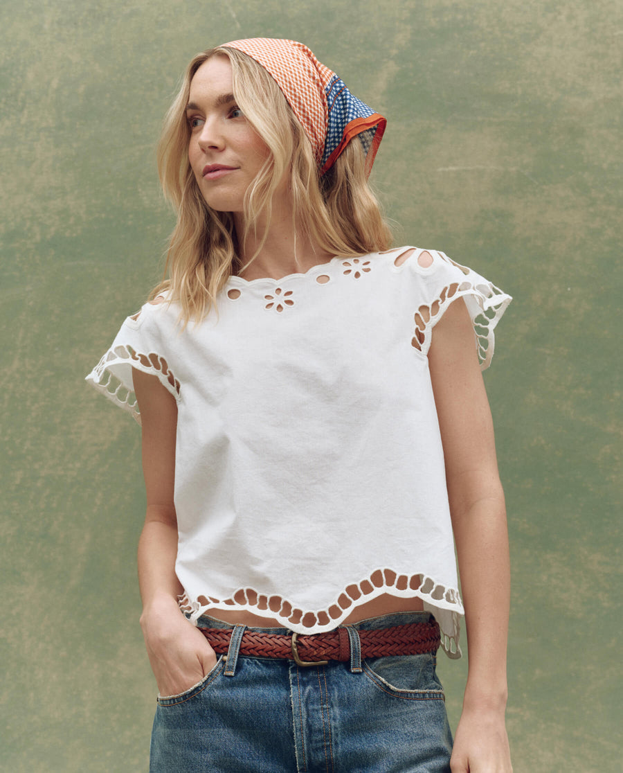 The Super Bloom Eyelet Top - White