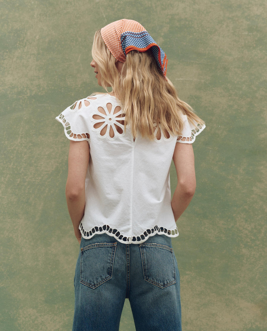 The Super Bloom Eyelet Top - White