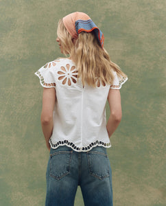 The Super Bloom Eyelet Top - White