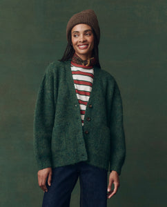 The Brushed Melange Cardigan - Meadow Green