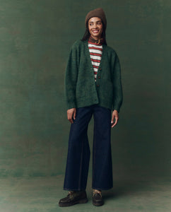The Brushed Melange Cardigan - Meadow Green