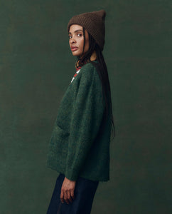 The Brushed Melange Cardigan - Meadow Green