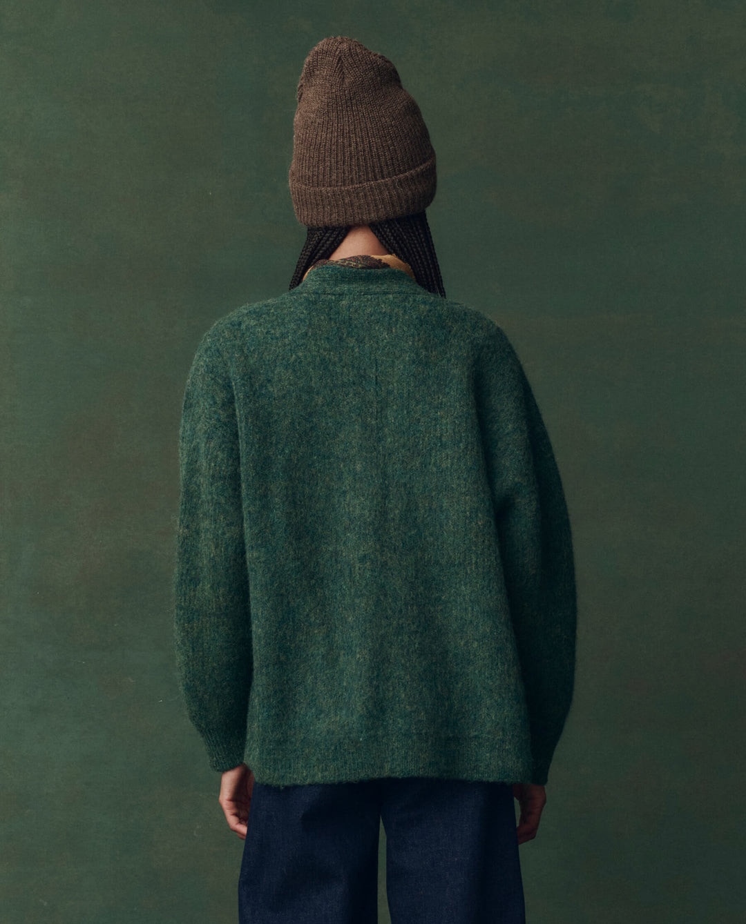 The Brushed Melange Cardigan - Meadow Green