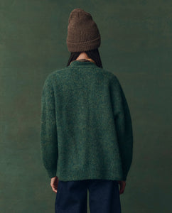 The Brushed Melange Cardigan - Meadow Green