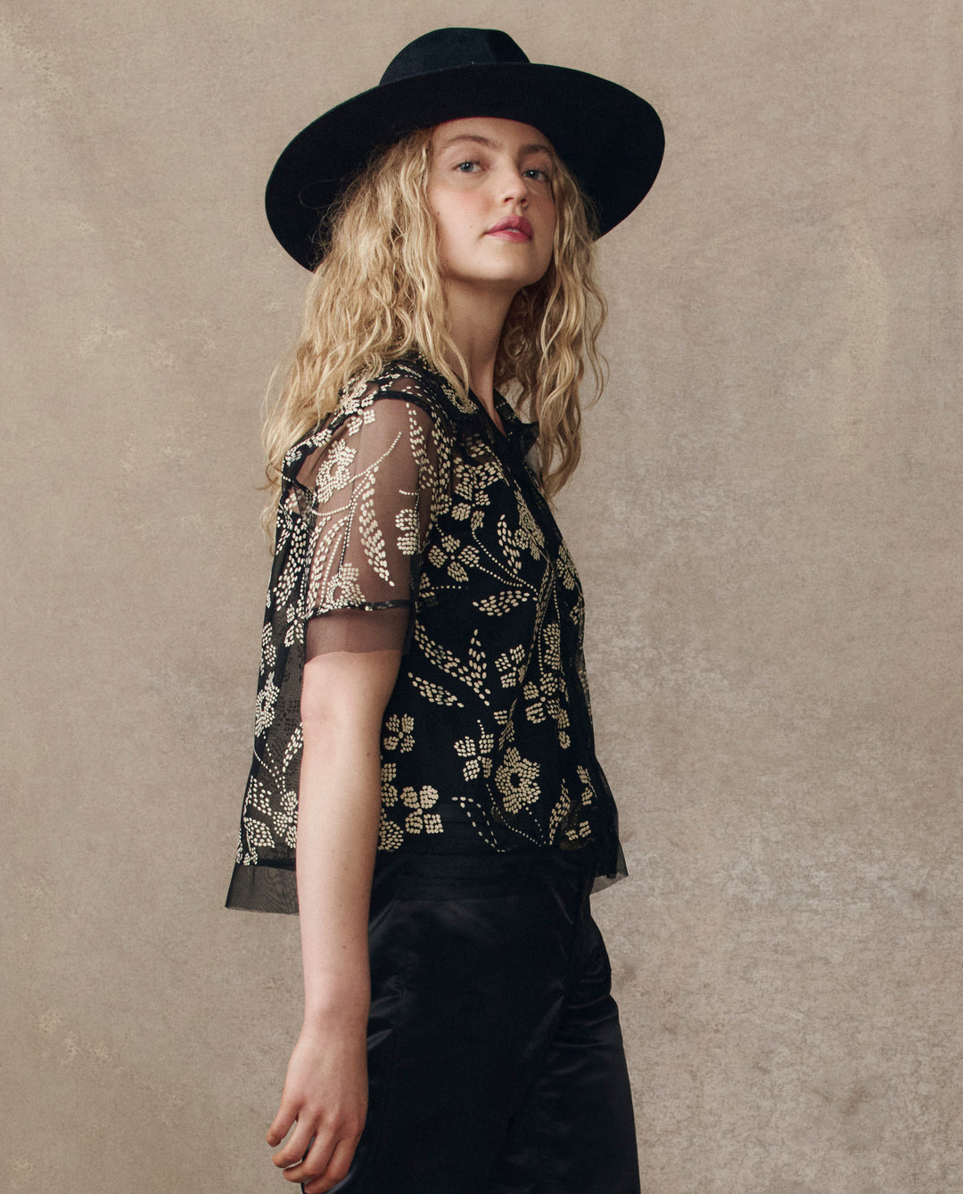 The Cotillion Top - Brocade Floral