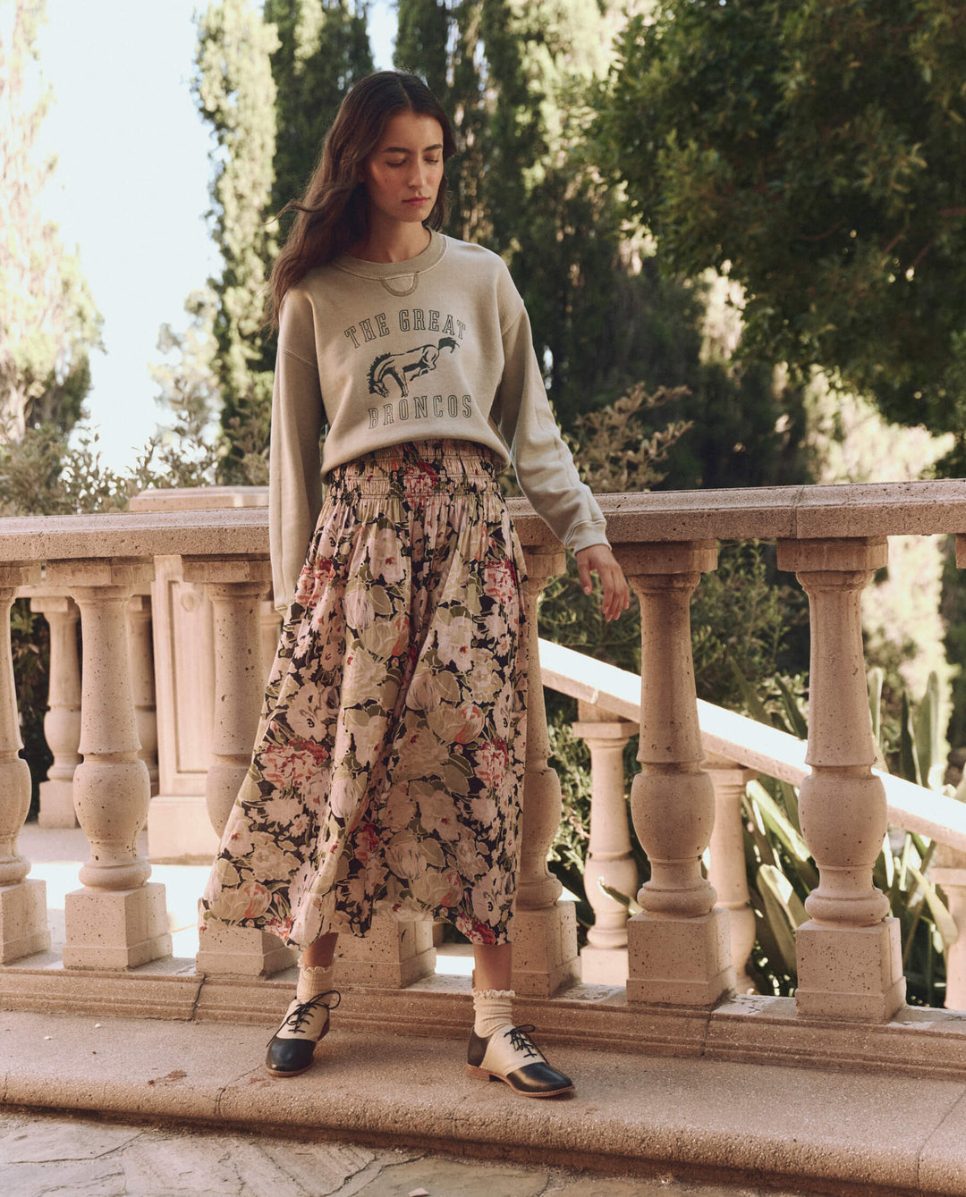 The Canary Skirt - Vintage Rose Print