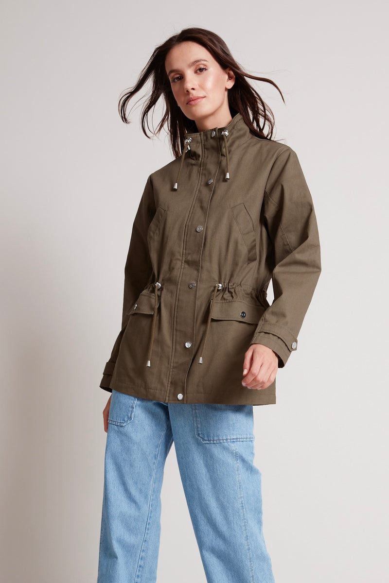 Tallulah Funnel Neck Anorak - Olive