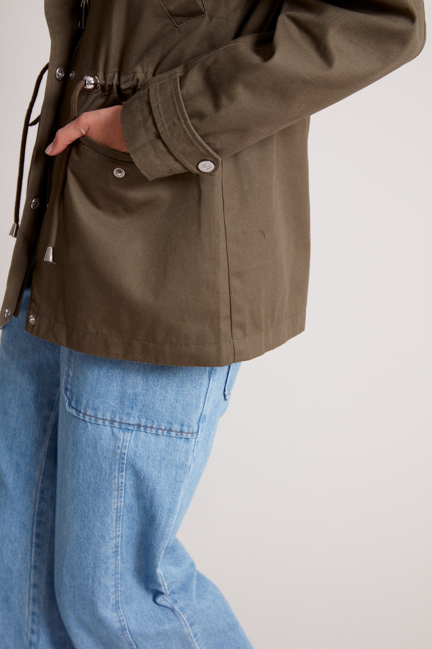 Tallulah Funnel Neck Anorak - Olive