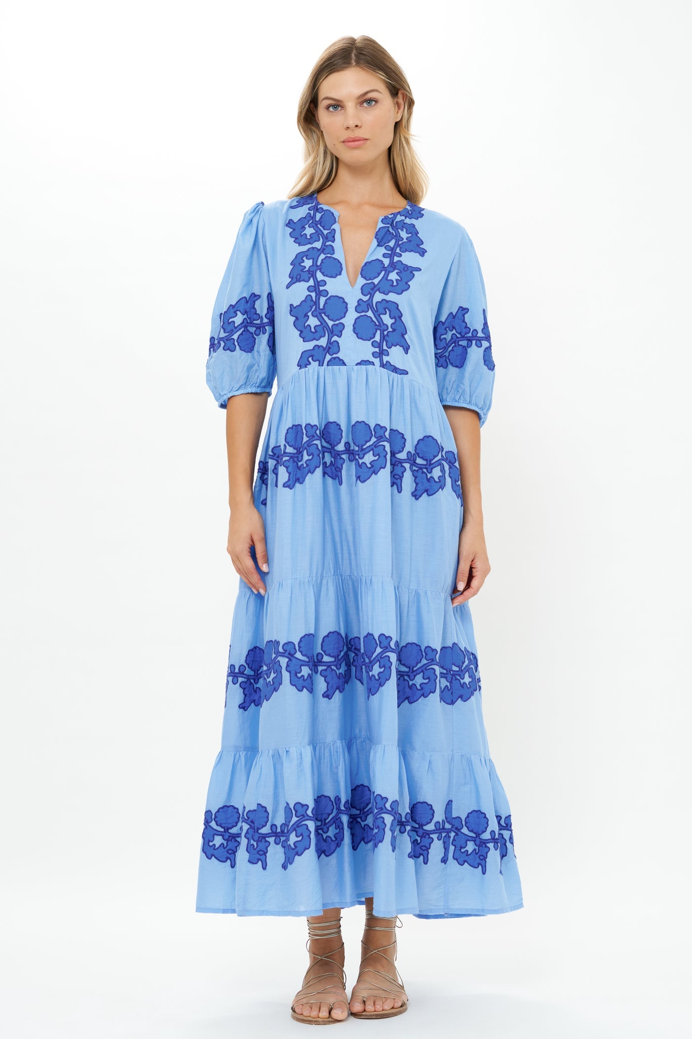 Puff Sleeve Maxi - Tangier Blue