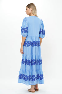 Puff Sleeve Maxi - Tangier Blue