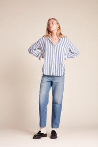 Blake Oversized Shirt - Baleen Stripe