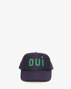 Trucker Hat - Navy w/ Green Oui