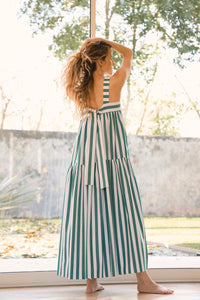 Tula Dress - Emerald Stripe
