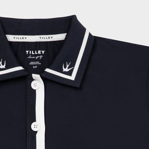 Boxy Polo - Navy/White