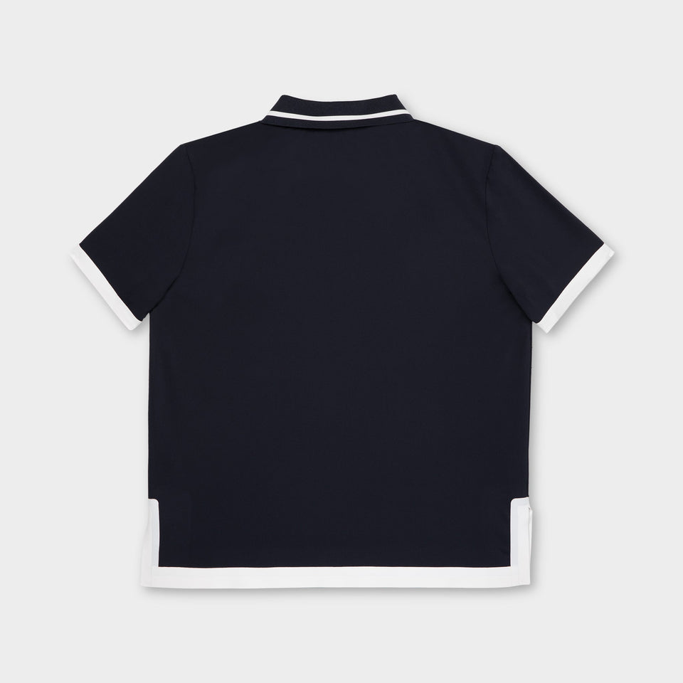 Boxy Polo - Navy/White