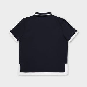 Boxy Polo - Navy/White