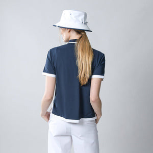 Boxy Polo - Navy/White