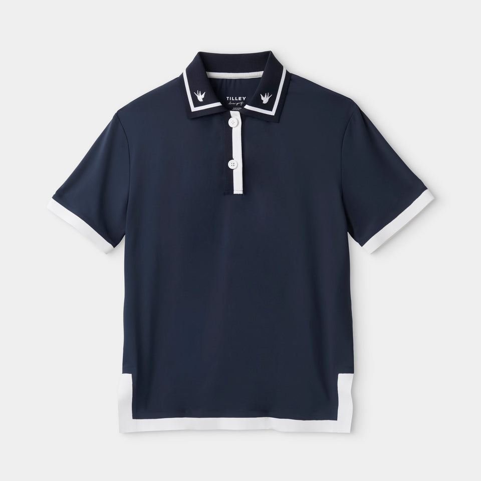 Boxy Polo - Navy/White