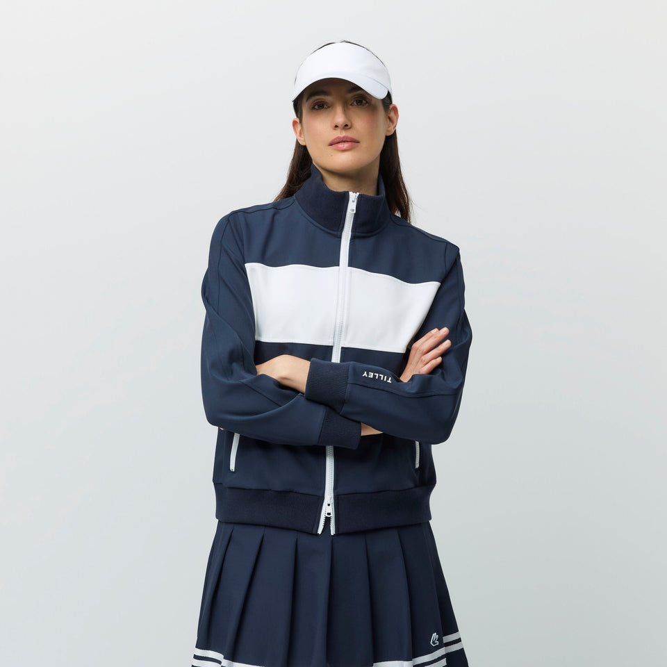 Warm Up Jacket - Navy/White