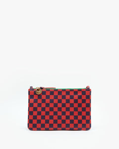 Wallet Clutch w/ Tabs - Red & Navy Checkers