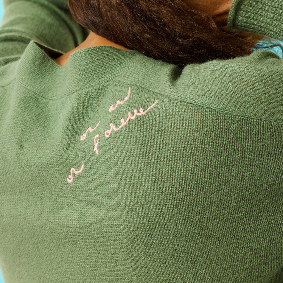 Whisper Featherweight Cardigan - Army Green