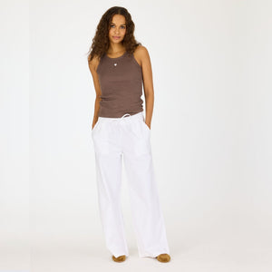 Palazzo Linen Pant - White