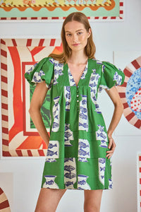 Wilkes Dress - Herring Green
