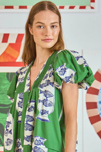 Wilkes Dress - Herring Green