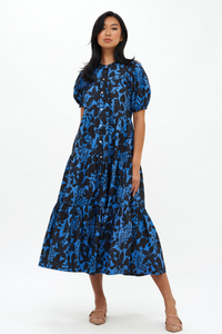 Scoop Tiered Midi - Willow Blue