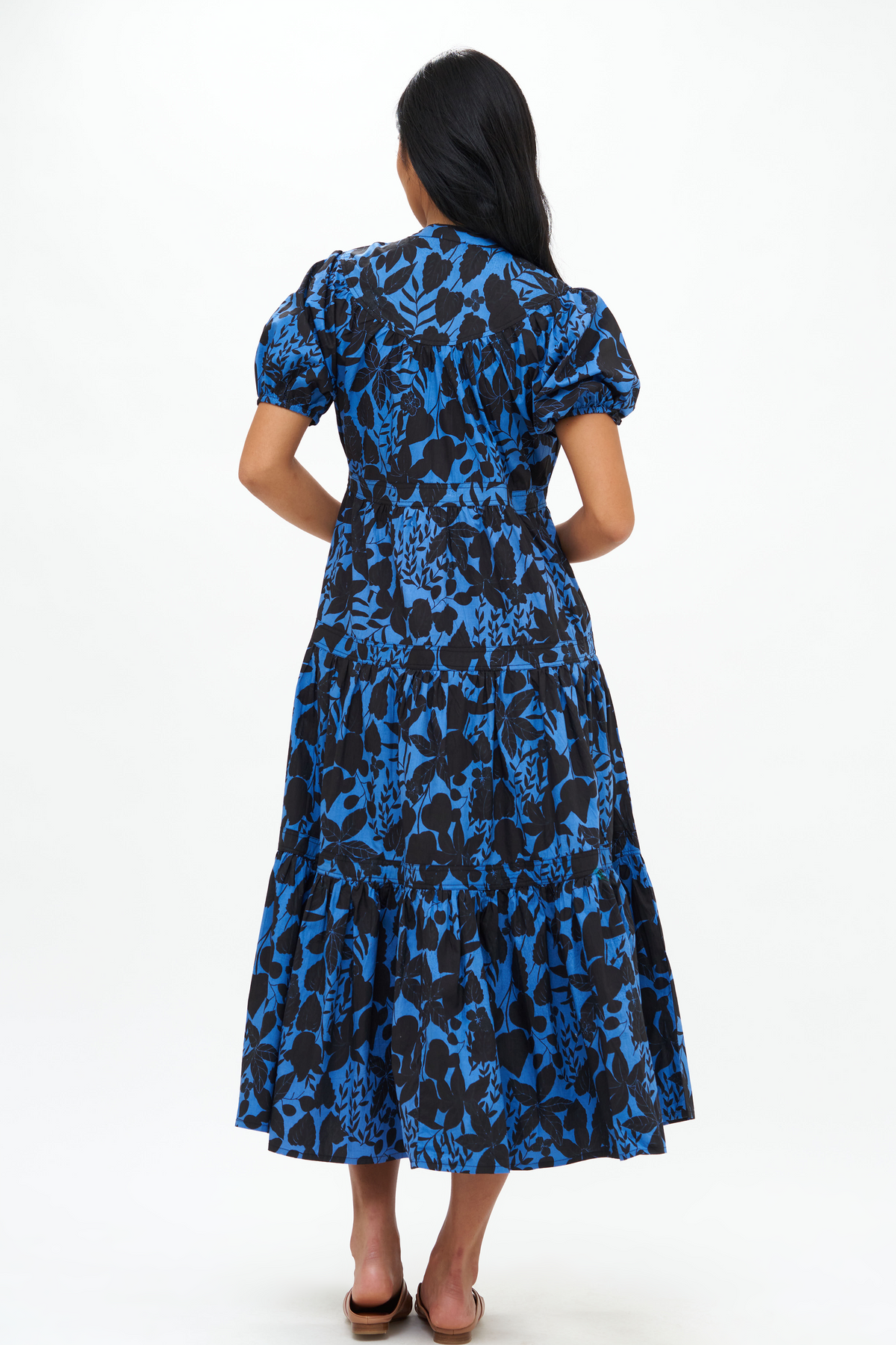 Scoop Tiered Midi - Willow Blue