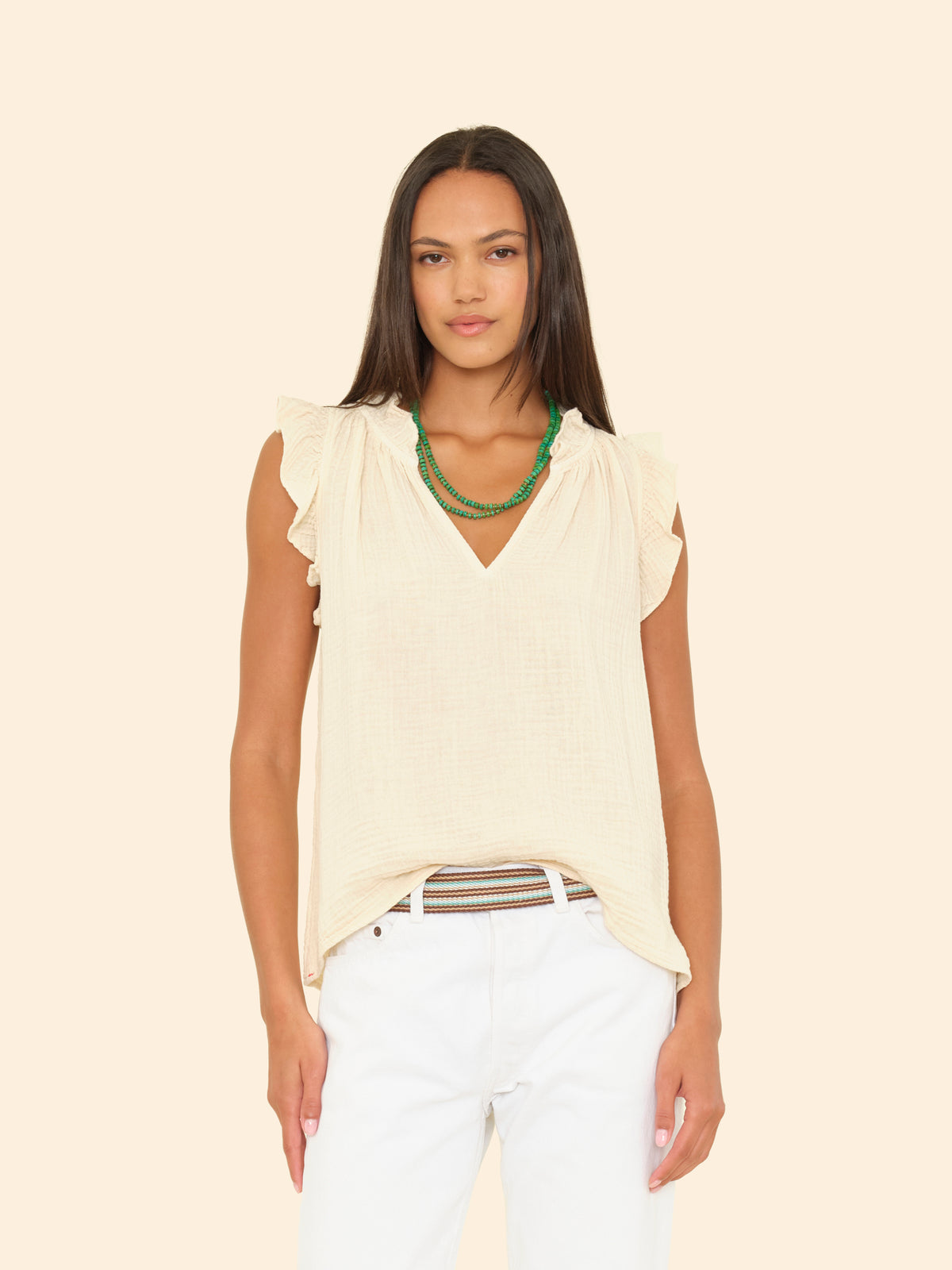 Bex Gauze Top - Oysterette