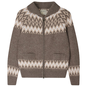 Cashmere Wool Ski Zip Up - Moose